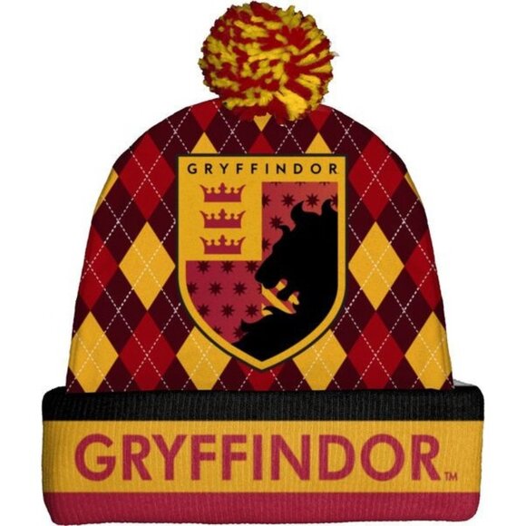 New Harry Potter Gryffindor House Beanie Hat Adult Winter One Size NWT Hogwarts - Picture 1 of 2